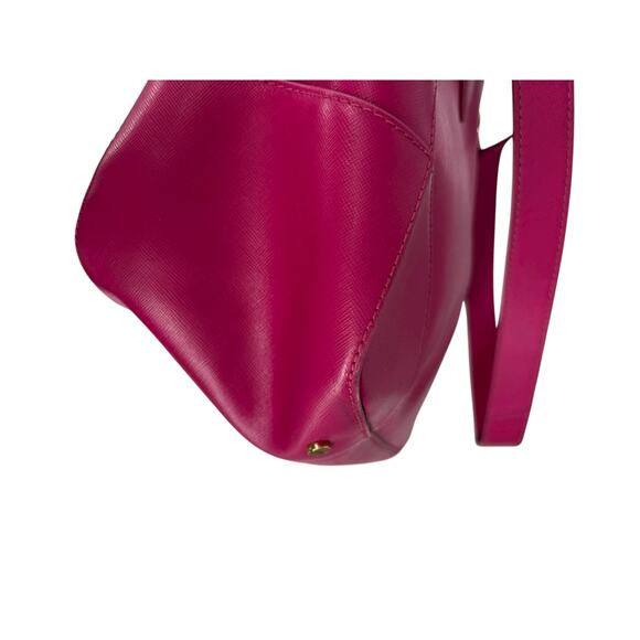 Tory Burch Robinson Saffiano Leather Double Zip Tote Crossbody Large Fuschia - Picture 11 of 16